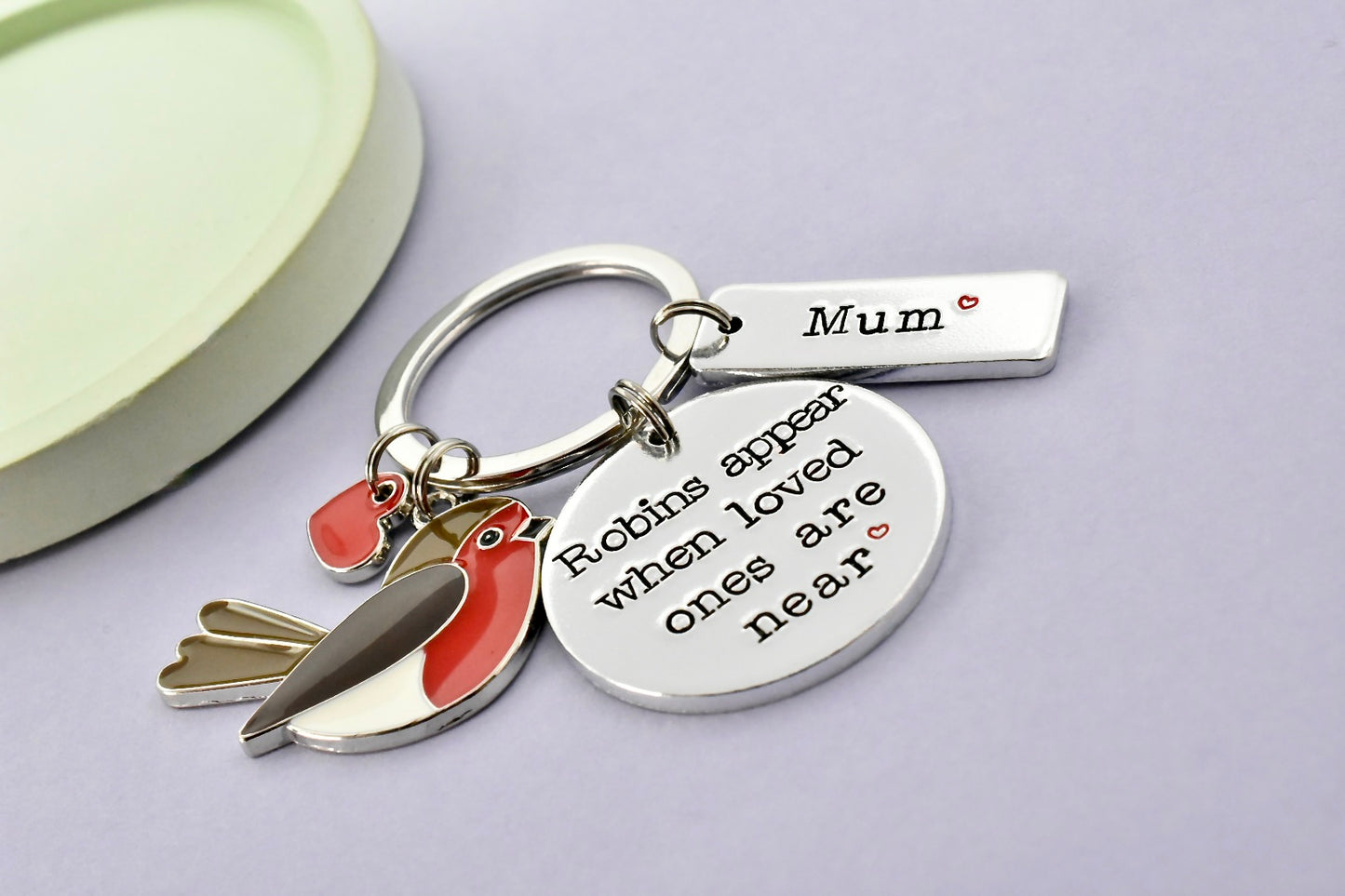 Personalised Robin Memorial Keyring | Robins Appear When Loved Ones Are Near