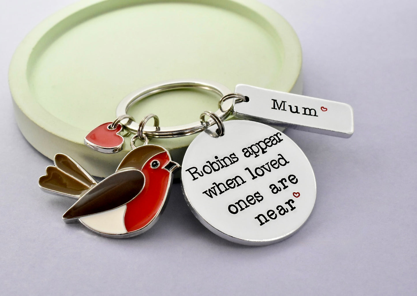Personalised Robin Memorial Keyring | Robins Appear When Loved Ones Are Near