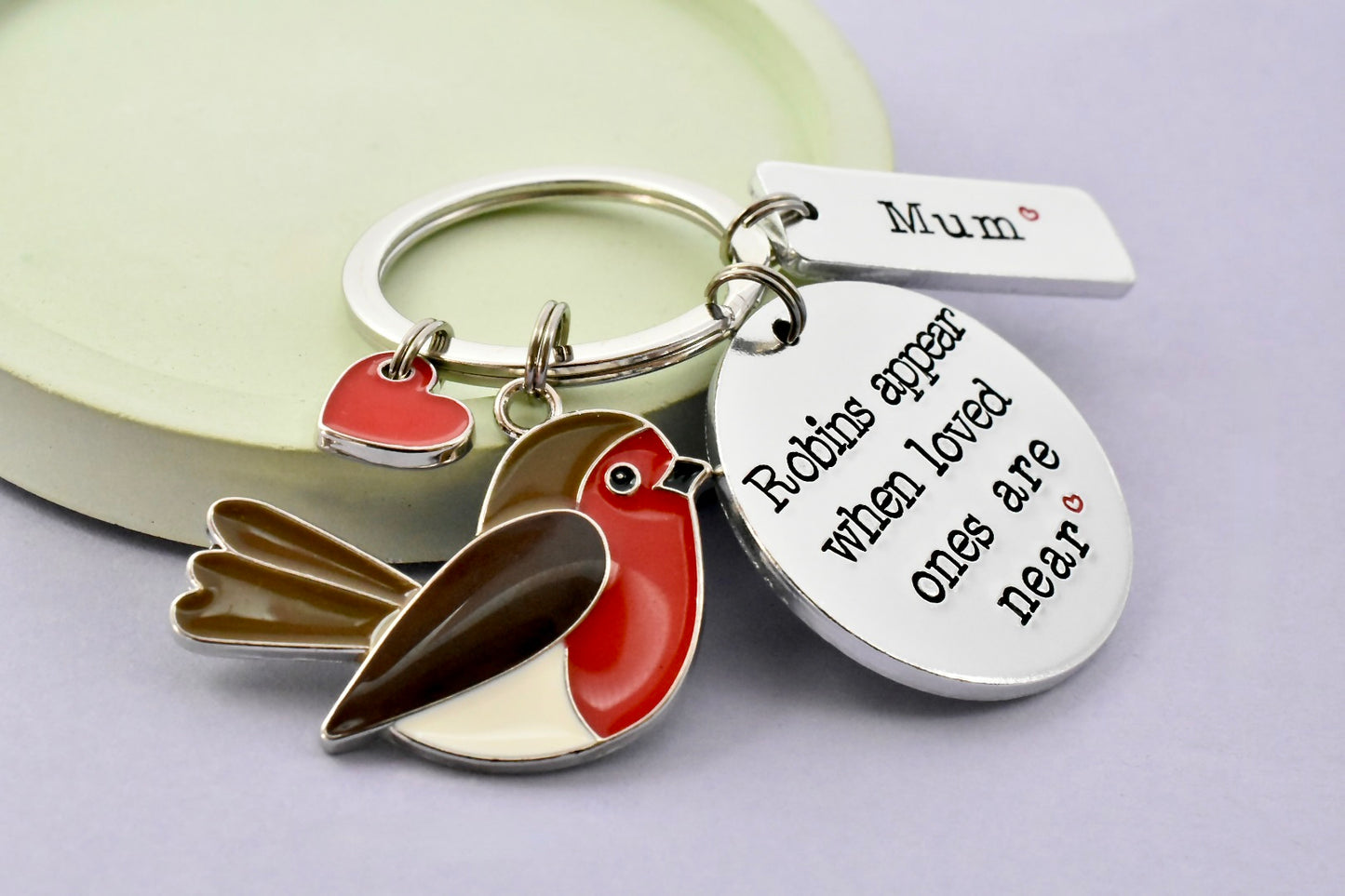 Personalised Robin Memorial Keyring | Robins Appear When Loved Ones Are Near