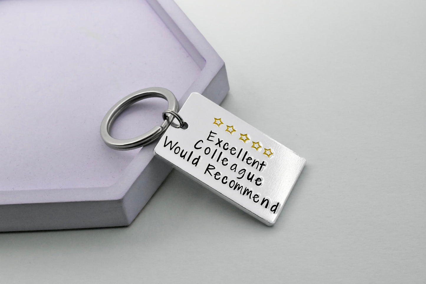 Excellent Colleague, Would Recommend Keyring • Gift For Workmate • Funny Leaving Gift • 5 Star • Review Key Chain • Customisable
