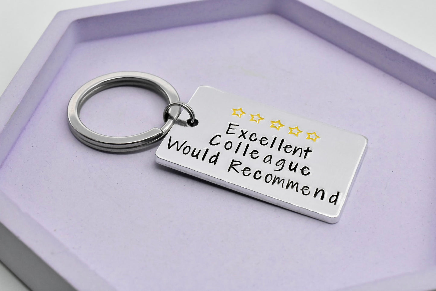 Excellent Colleague, Would Recommend Keyring • Gift For Workmate • Funny Leaving Gift • 5 Star • Review Key Chain • Customisable