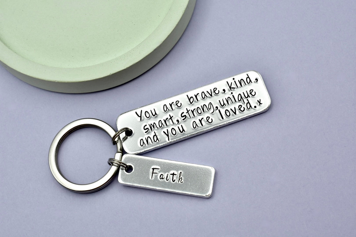 You Are Brave, Kind, Smart, Strong, Unique and You're Loved Keyring • Personalised Wellbeing Keyring • We Love You Gift • Believe In Yourself
