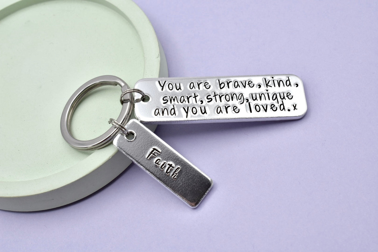 You Are Brave, Kind, Smart, Strong, Unique and You're Loved Keyring • Personalised Wellbeing Keyring • We Love You Gift • Believe In Yourself
