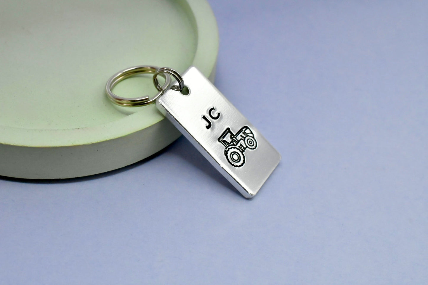 Personalised Tractor Keyring • Farming Key Ring • Customised With Tractor Driver Initials • Tractor Fan • Farmer Gift • Tractor Keys