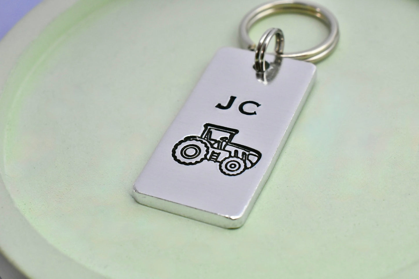 Personalised Tractor Keyring • Farming Key Ring • Customised With Tractor Driver Initials • Tractor Fan • Farmer Gift • Tractor Keys