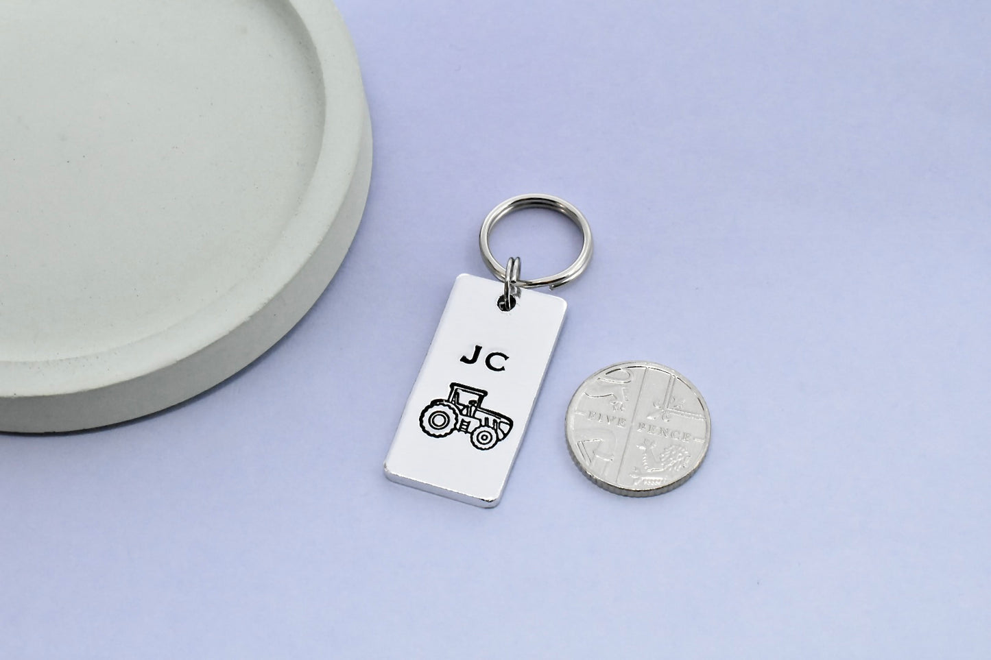 Personalised Tractor Keyring • Farming Key Ring • Customised With Tractor Driver Initials • Tractor Fan • Farmer Gift • Tractor Keys