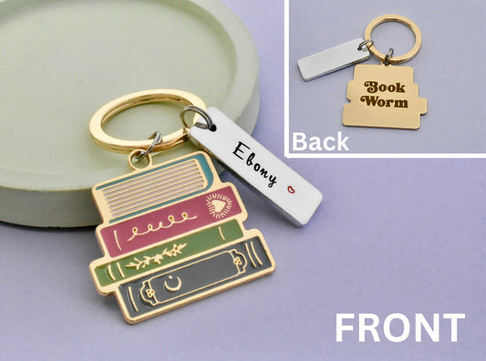 Personalised Bookworm Keyring
