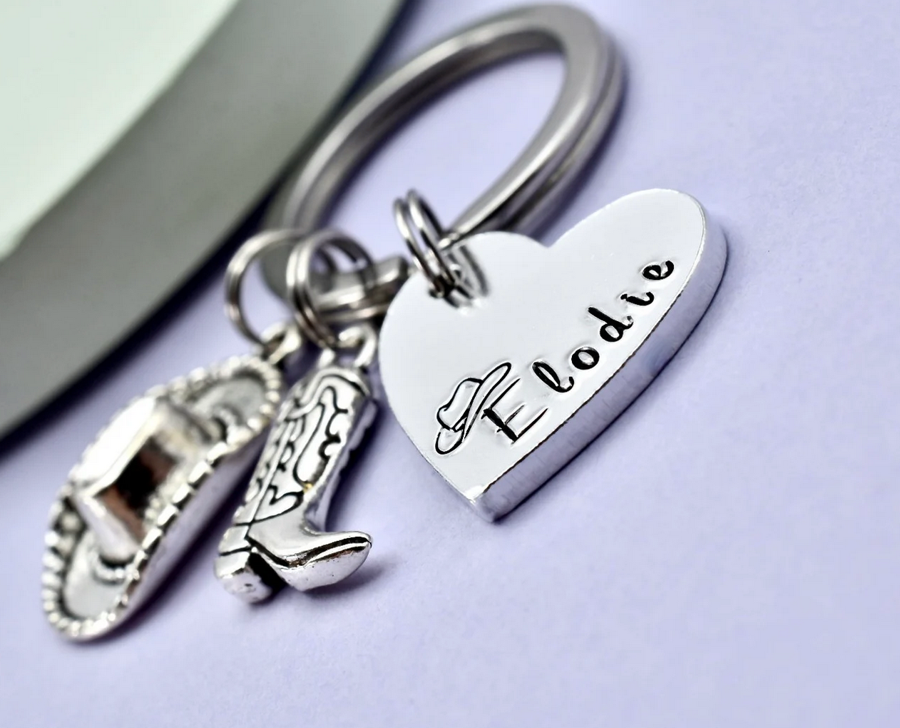 Personalised Cowgirl Keyring