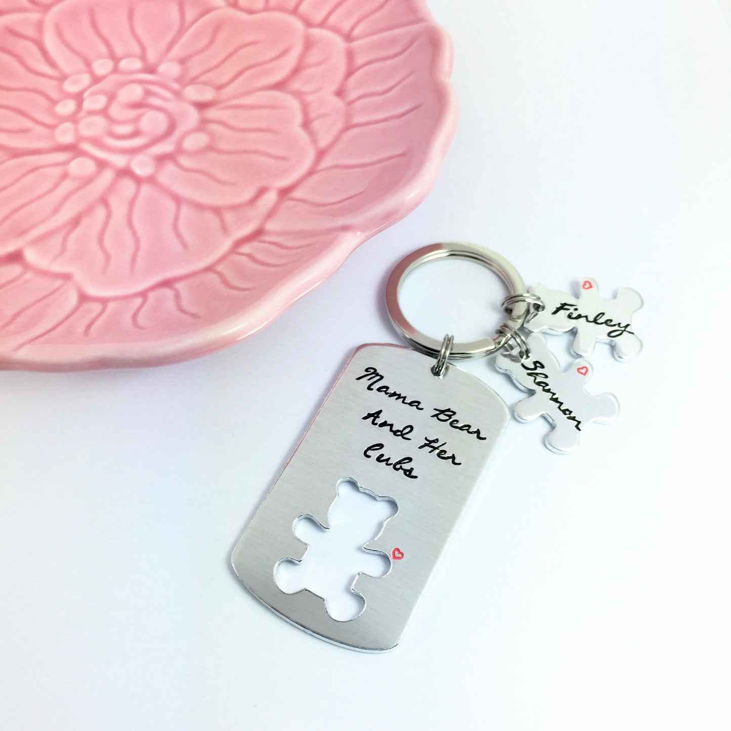 Mama Bear And Her Cub Personalised Keyring • With Child's Name • Gift For Mum • Mummy • Mom •  Fierce, Protective Mother Gift