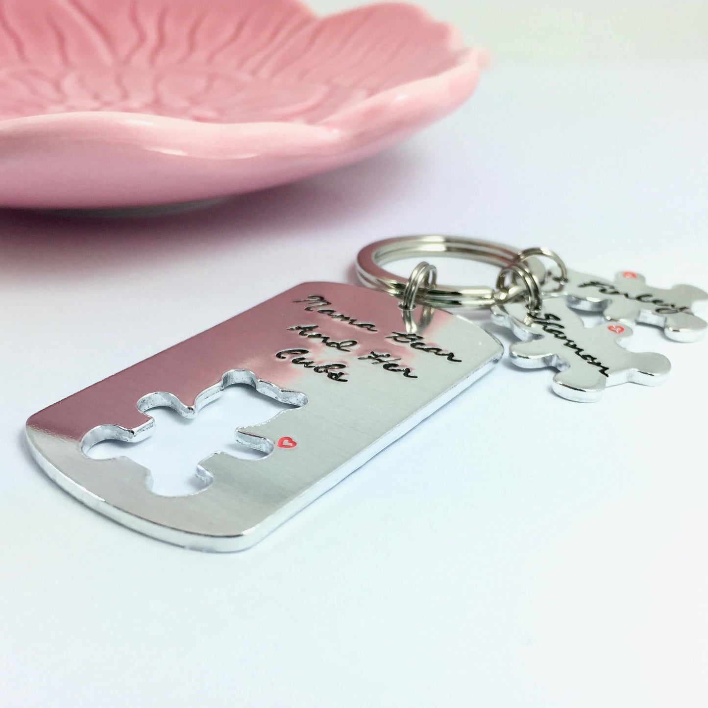 Mama Bear And Her Cub Personalised Keyring • With Child's Name • Gift For Mum • Mummy • Mom •  Fierce, Protective Mother Gift