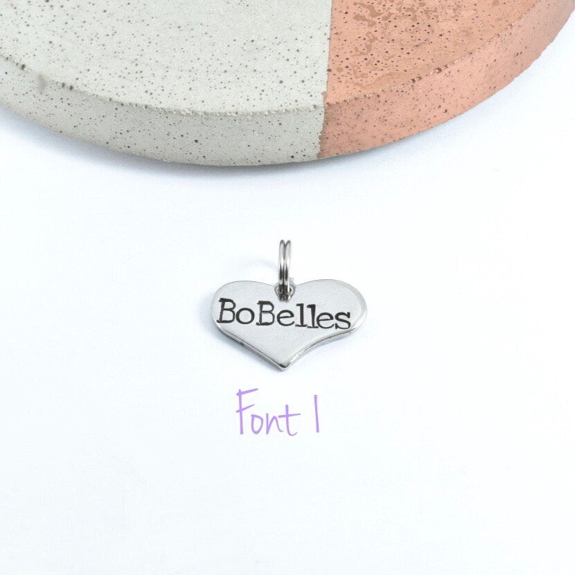 Additional Stainless Steel Heart Charm To Add On To Bo Belles Key Chain