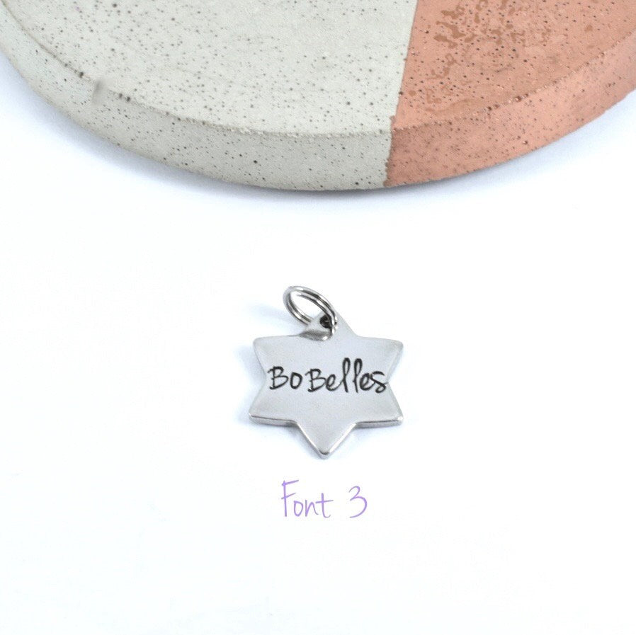 Additional Stainless Steel Star Charm To Add On To Bo Belles Key Chain