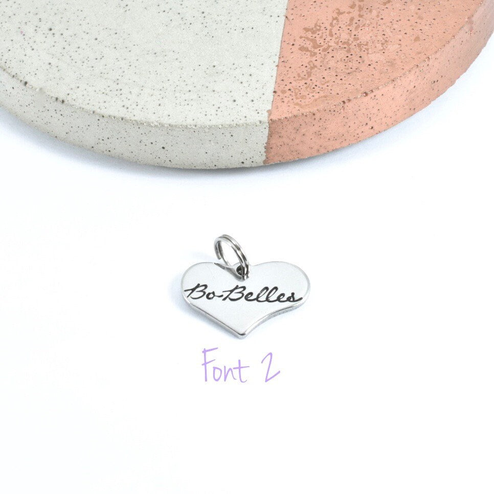 Additional Stainless Steel Heart Charm To Add On To Bo Belles Key Chain