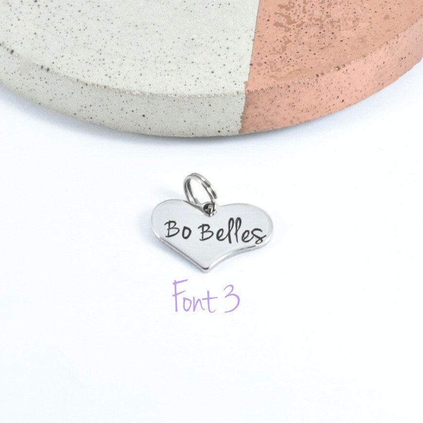 Additional Stainless Steel Heart Charm To Add On To Bo Belles Key Chain