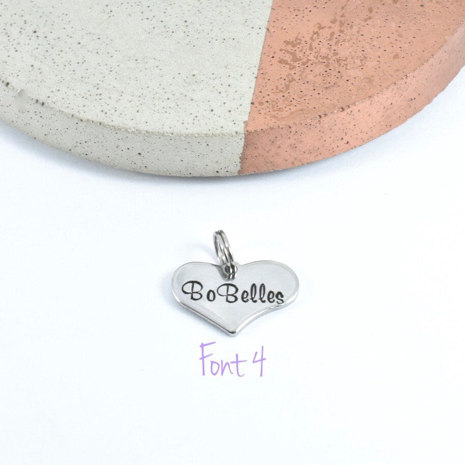 Additional Stainless Steel Heart Charm To Add On To Bo Belles Key Chain