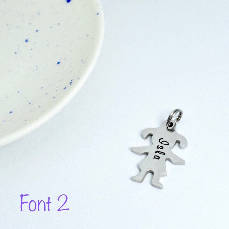 Additional Stainless Steel Little People Charm To Add On To Bo Belles Key Chain