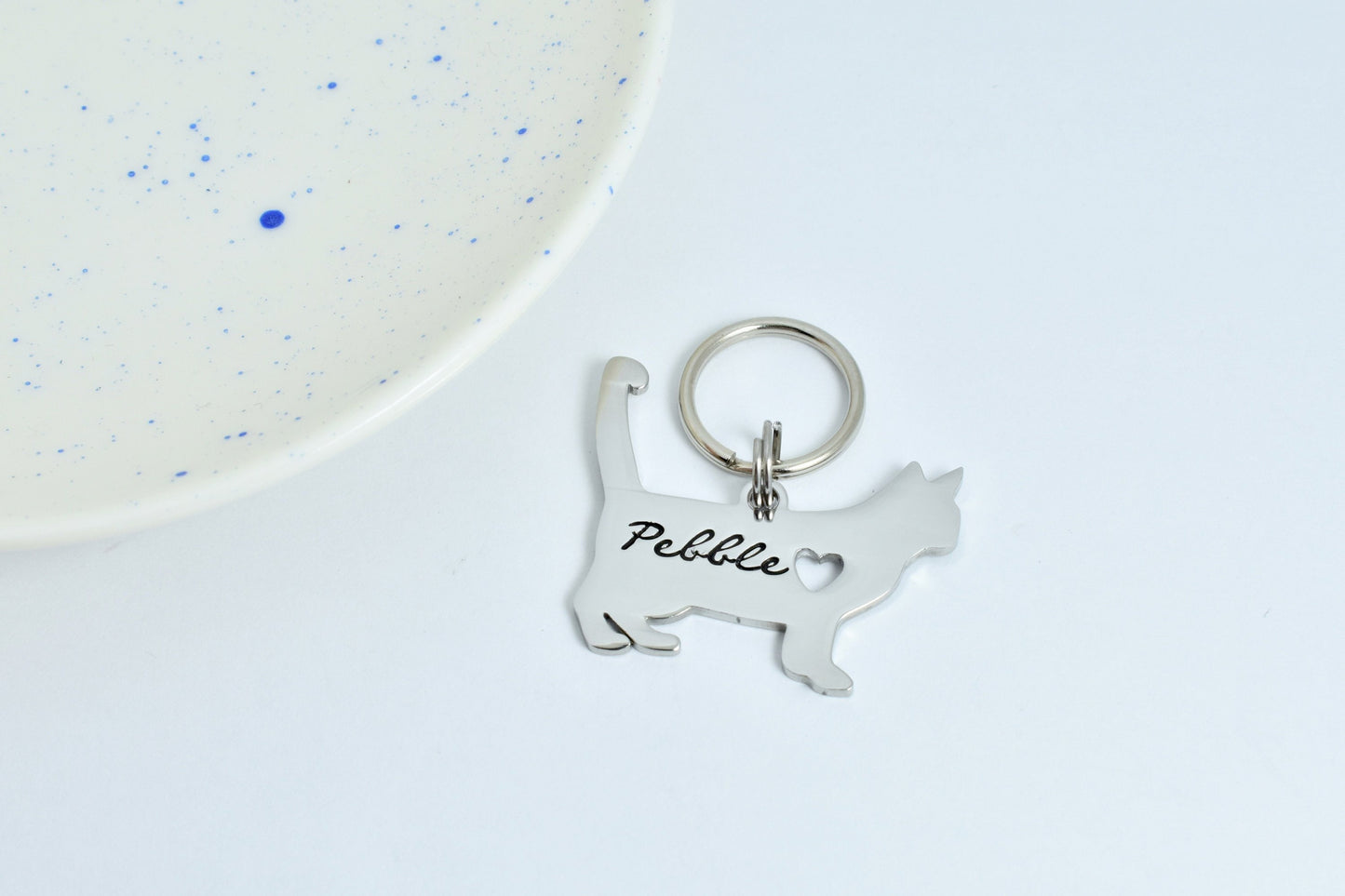 Personalised Cat Keyring For Pet Lover • Fur Baby Key Ring •  Cat Name Charm • Pet Remembrance Keepsake • Pet Owner Gift