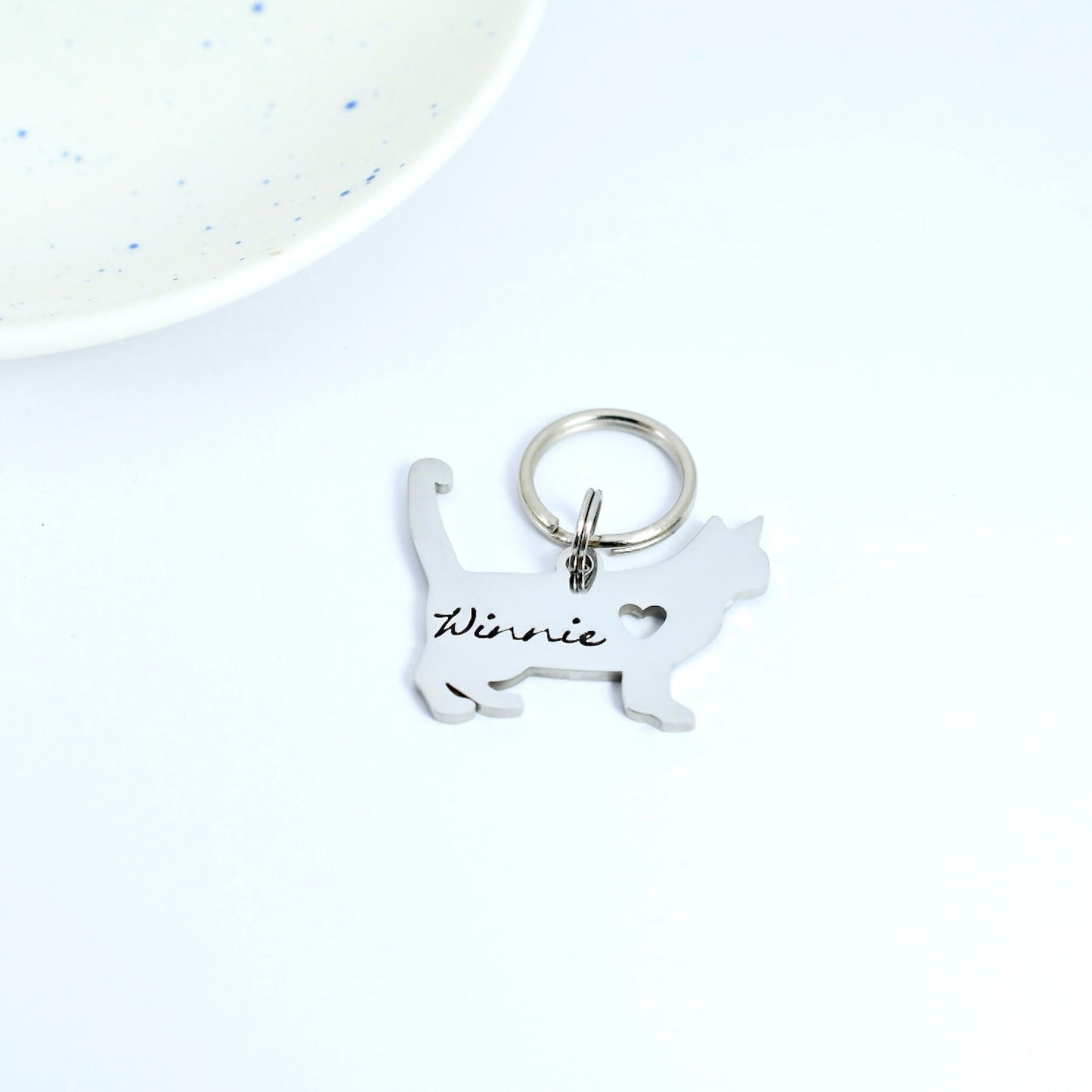 Personalised Cat Keyring For Pet Lover • Fur Baby Key Ring •  Cat Name Charm • Pet Remembrance Keepsake • Pet Owner Gift