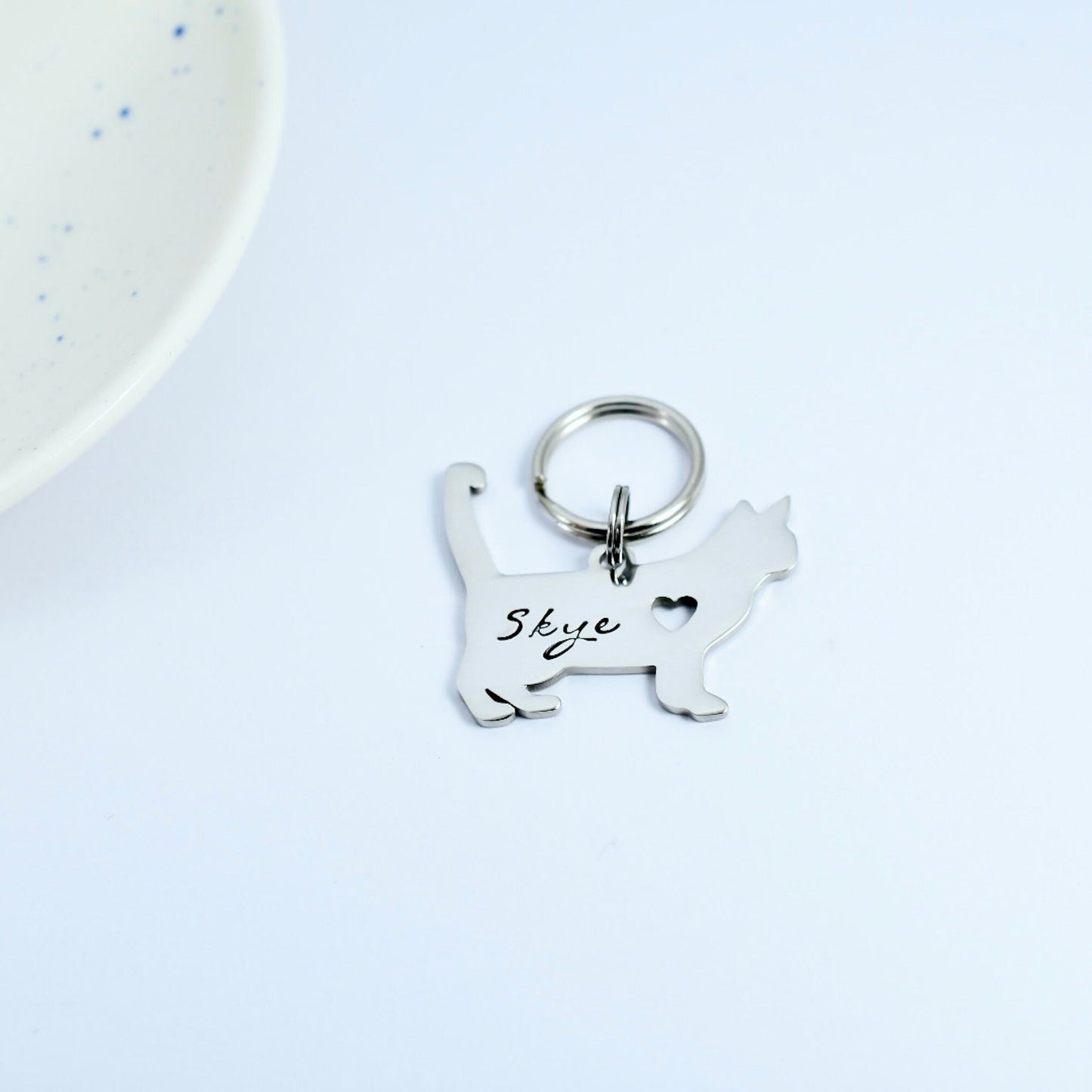 Personalised Cat Keyring For Pet Lover • Fur Baby Key Ring •  Cat Name Charm • Pet Remembrance Keepsake • Pet Owner Gift