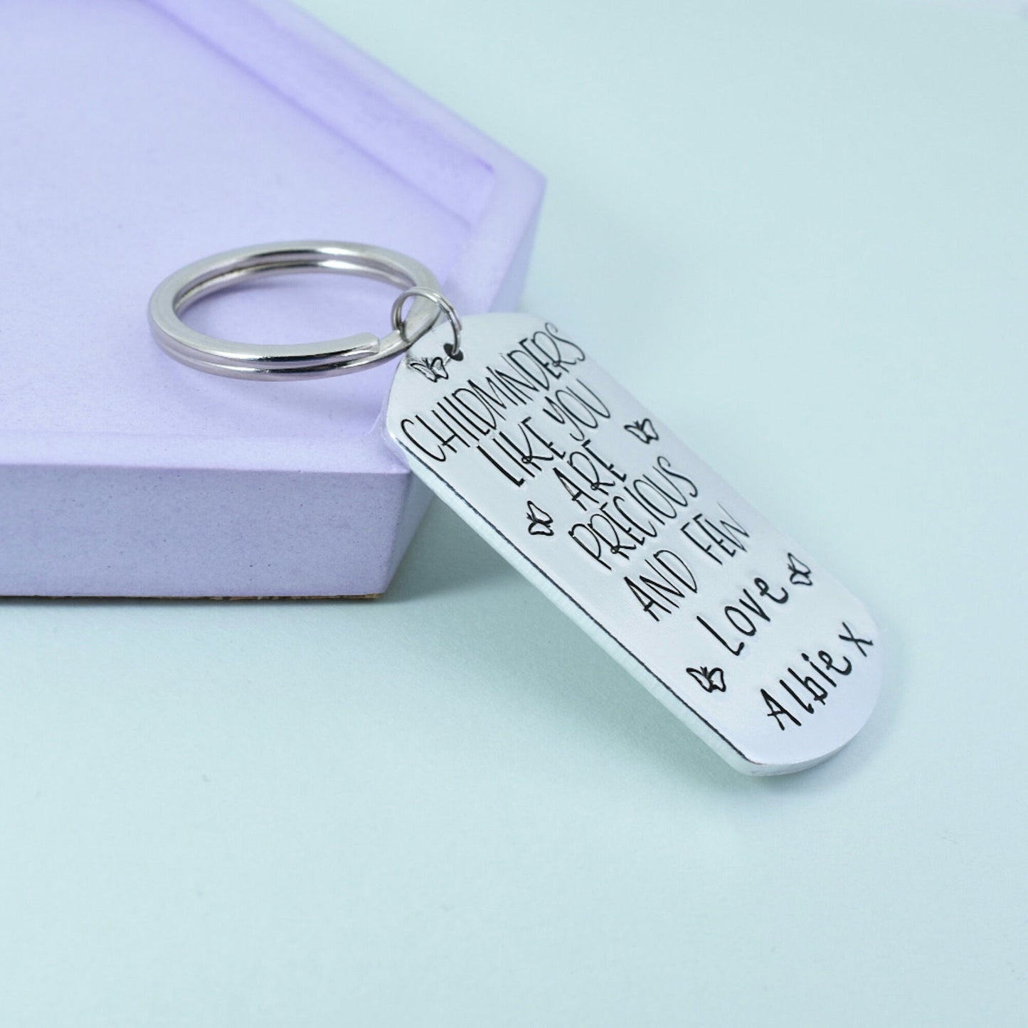 Childminder's Leaving Gift • Like You Are Precious And Few • Carers Keyring • Personalised With Child's Name • Gift From Child • Any Name