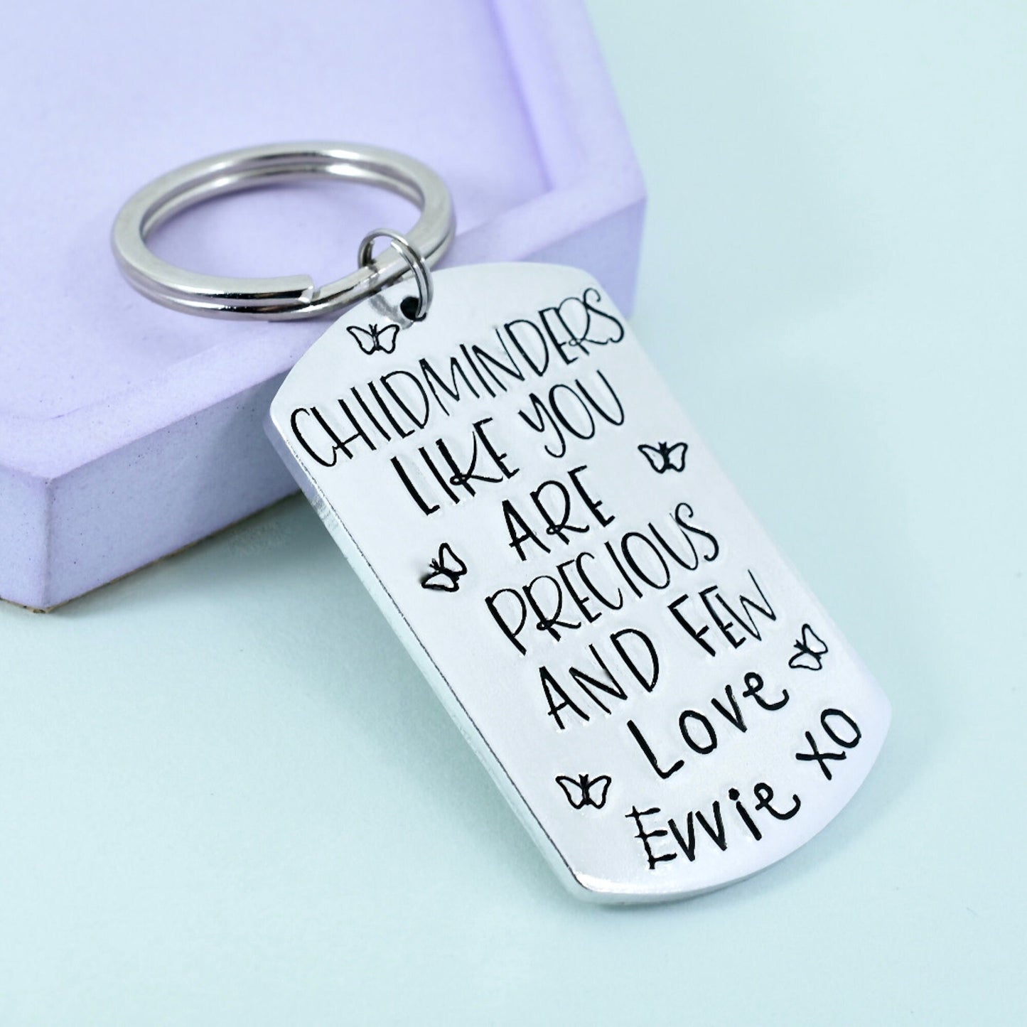 Childminder's Leaving Gift • Like You Are Precious And Few • Carers Keyring • Personalised With Child's Name • Gift From Child • Any Name