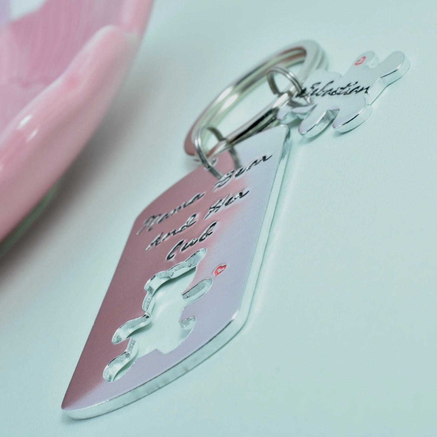 Mama Bear And Her Cub Personalised Keyring • With Child's Name • Gift For Mum • Mummy • Mom •  Fierce, Protective Mother Gift