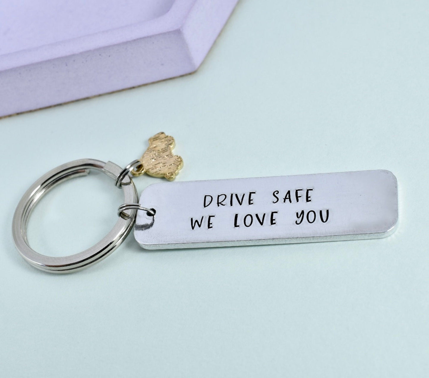 Gift For New Driver • Personalised Keyring With 'Drive Safe, We Love You' Plus Drivers Name • Just Passed Test • Learner Driver Key Ring