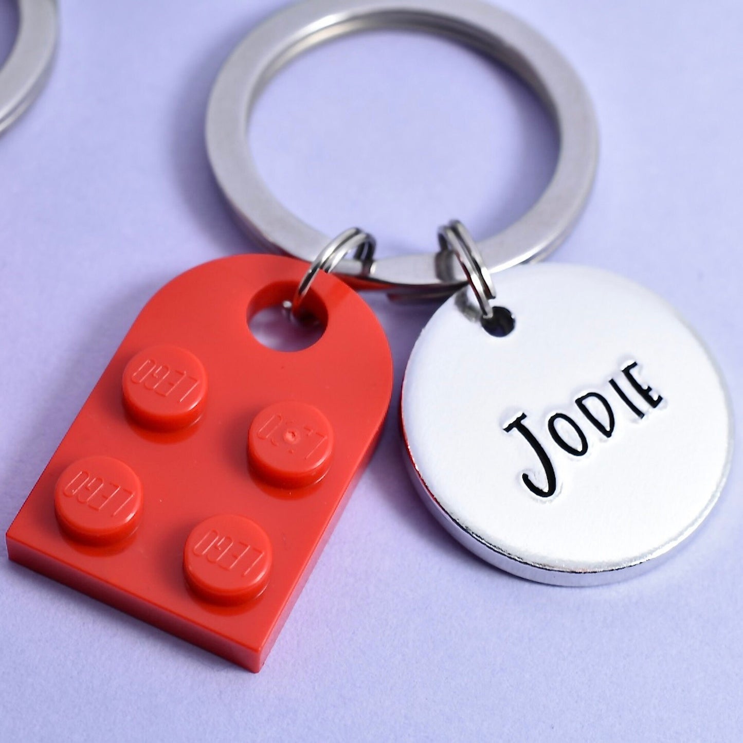 Personalised Heart Keyring Set • Gift For Couples • Linked Keychains • Building Brick Heart Key Ring Set • Perfect For Valentines Day