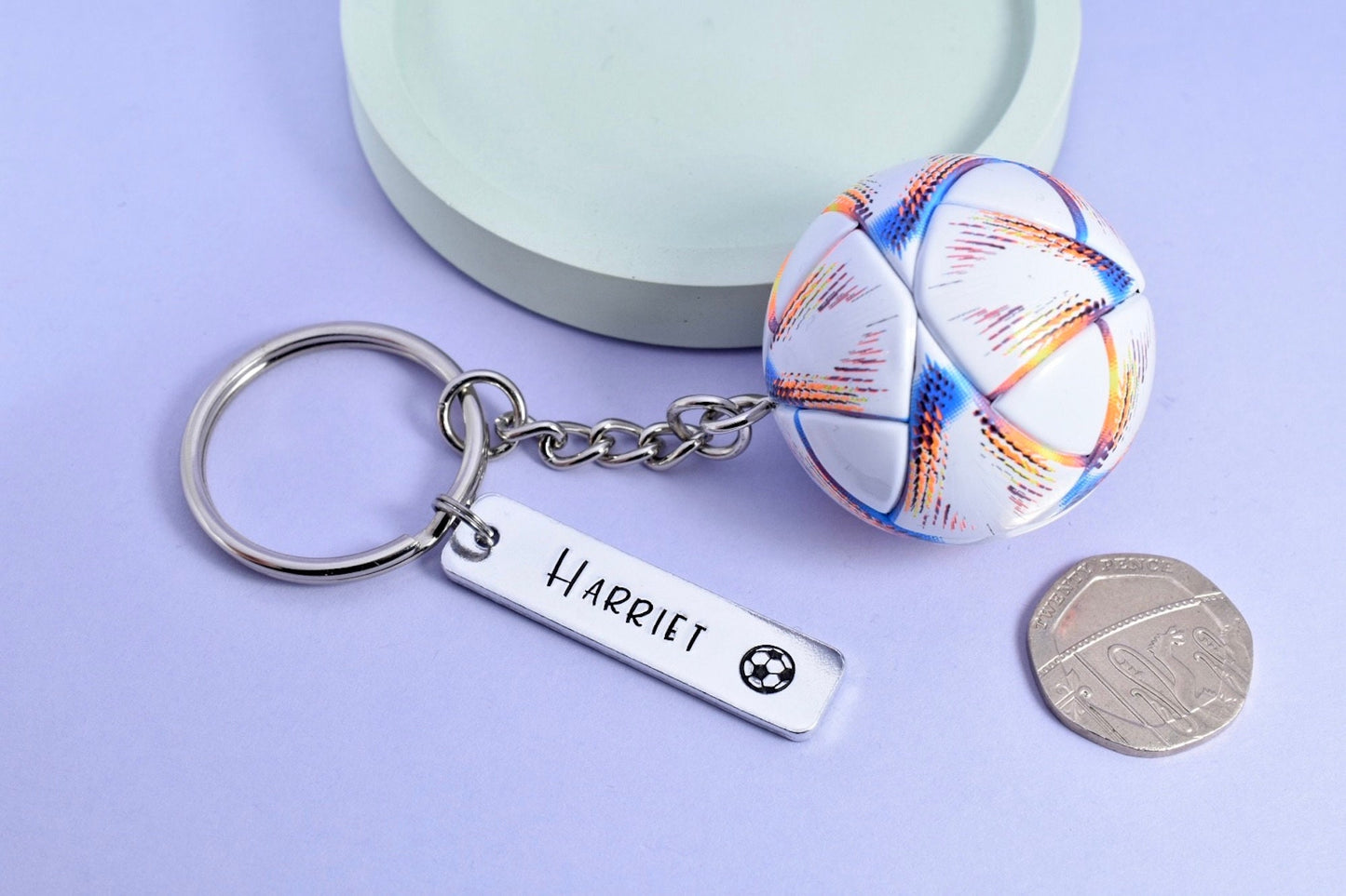 Gift For Footballer • Personalised Football Keyring • Girl/Boy Football Gift • 'Born To...' Key Ring • Footy • Football Bag Charm • Striker