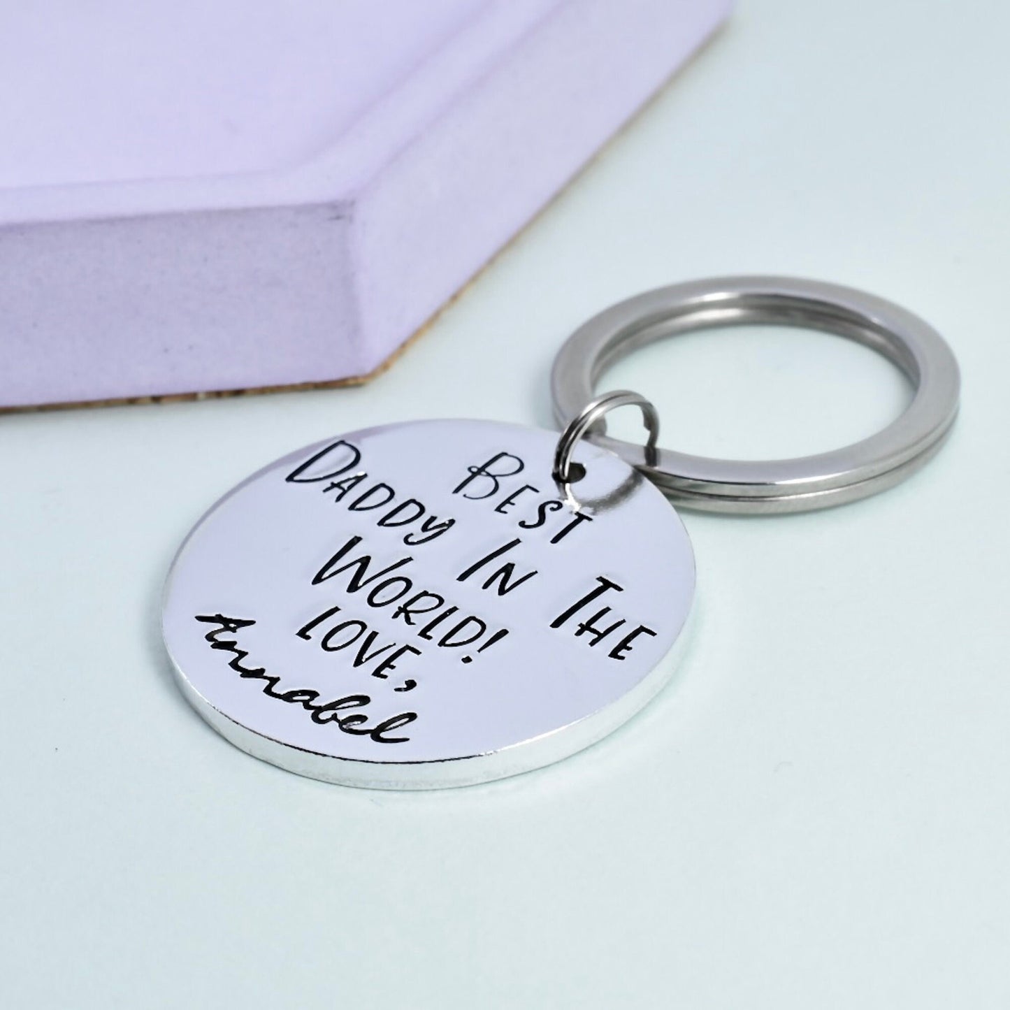 Best Daddy In The World Keyring • Personalised Mummy Key Ring • Father's Day Gift Idea • Gift For Dad •  Gift For Mum • Gift For Auntie etc