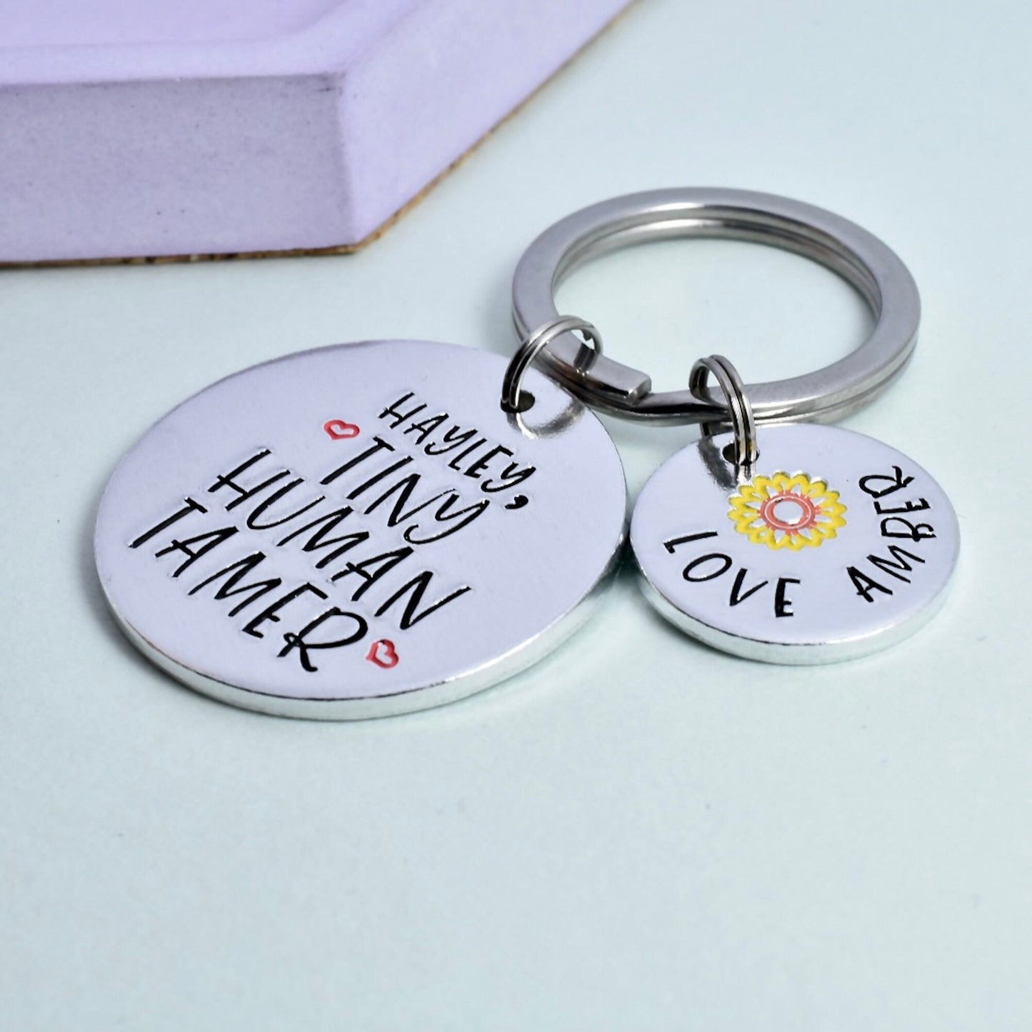 Nursery Worker Gift • Tiny Human Tamer • Personalised Childminder Key Ring • End Of Term Teacher Gift Idea • For Babysitter •Gift From Child