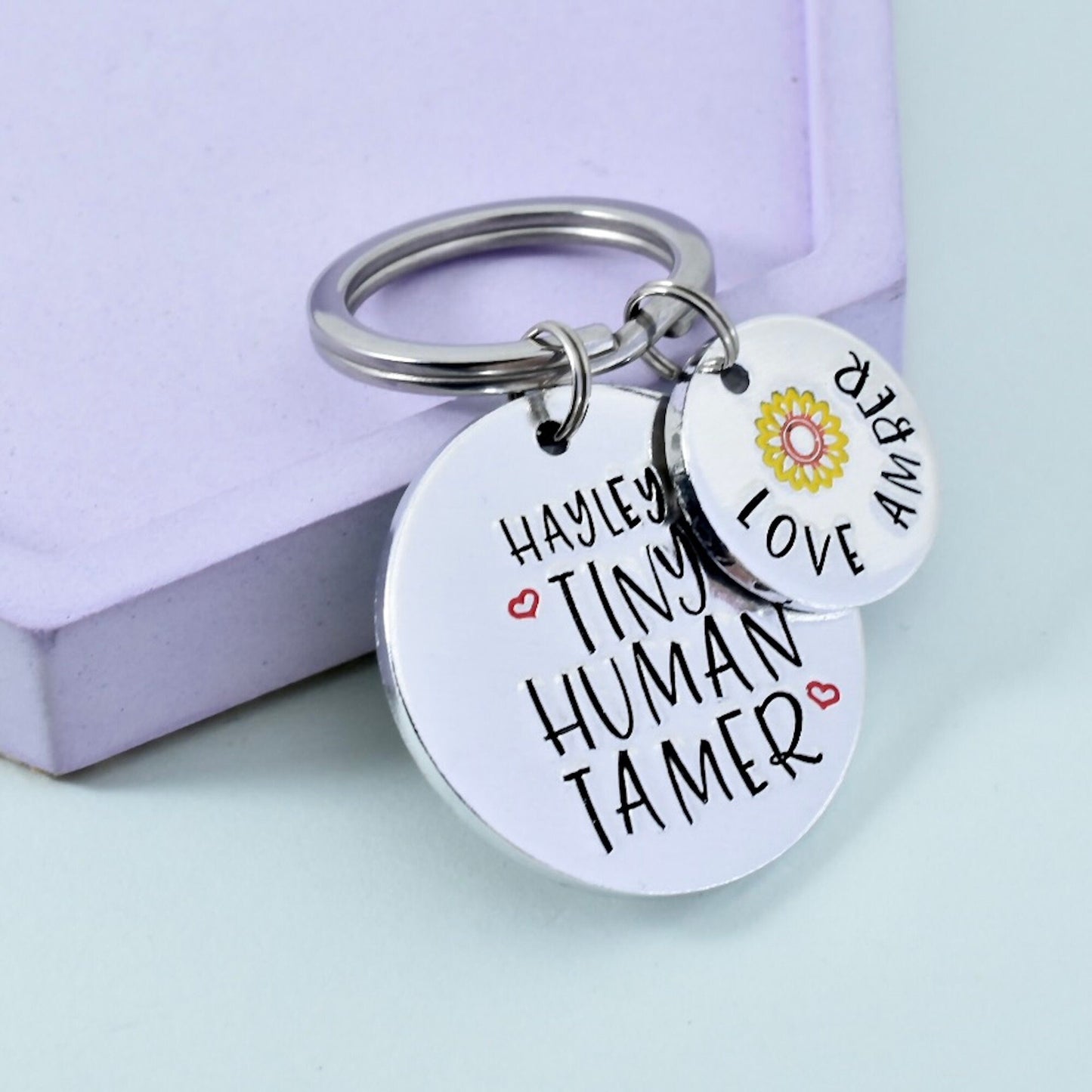 Nursery Worker Gift • Tiny Human Tamer • Personalised Childminder Key Ring • End Of Term Teacher Gift Idea • For Babysitter •Gift From Child