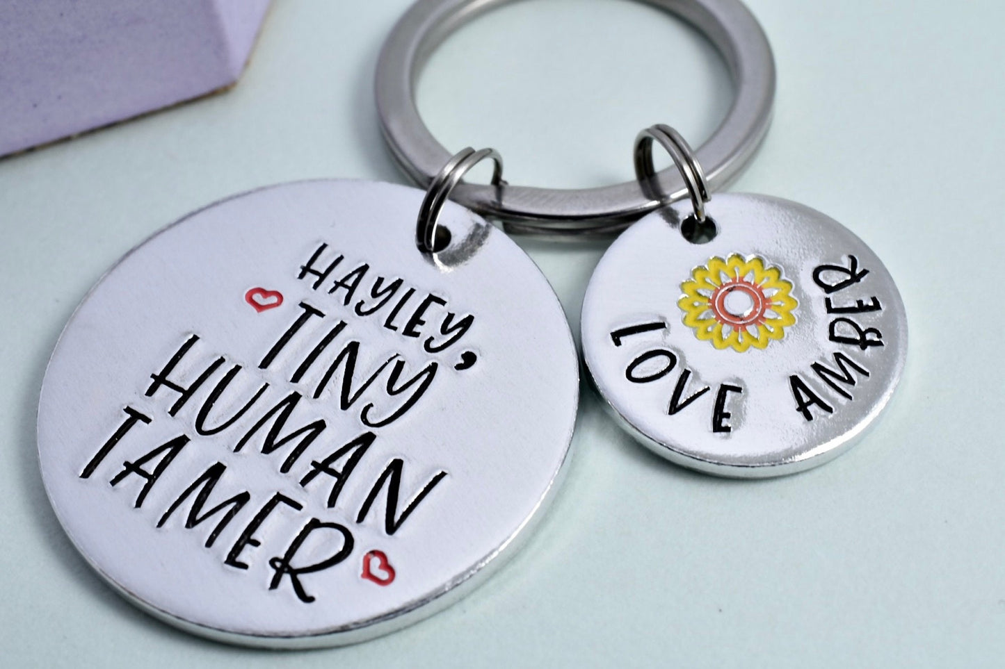 Nursery Worker Gift • Tiny Human Tamer • Personalised Childminder Key Ring • End Of Term Teacher Gift Idea • For Babysitter •Gift From Child