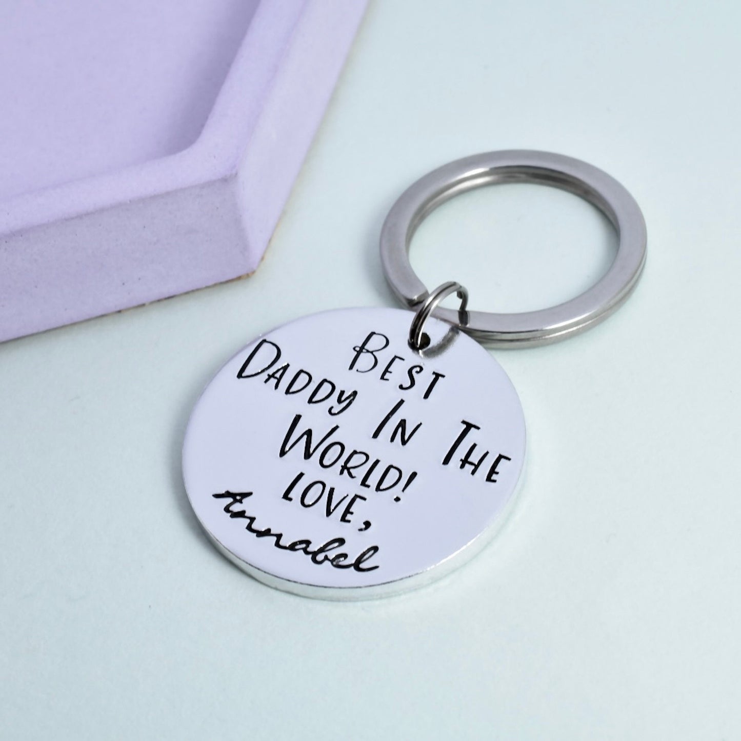 Best Daddy In The World Keyring • Personalised Mummy Key Ring • Father's Day Gift Idea • Gift For Dad •  Gift For Mum • Gift For Auntie etc