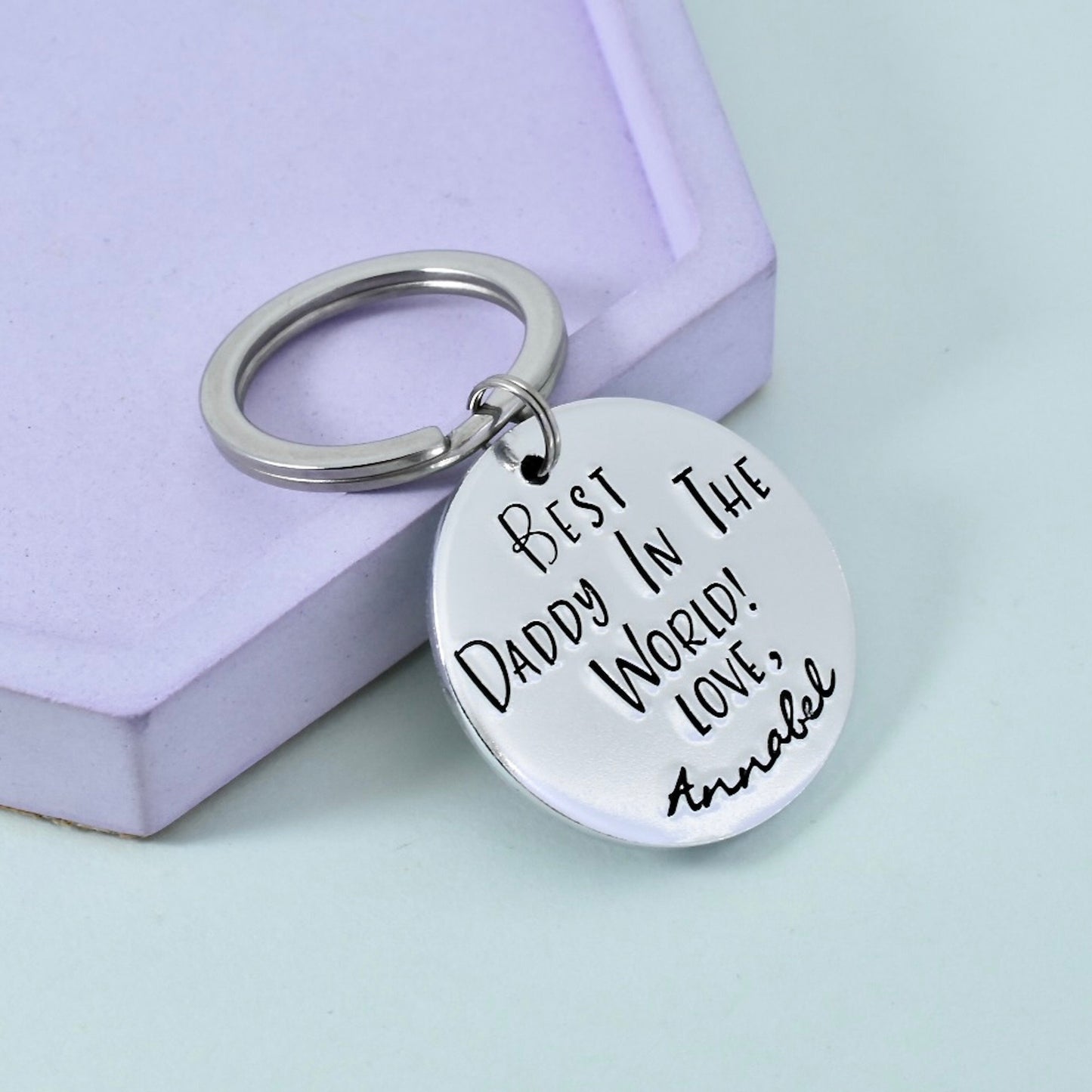 Best Daddy In The World Keyring • Personalised Mummy Key Ring • Father's Day Gift Idea • Gift For Dad •  Gift For Mum • Gift For Auntie etc