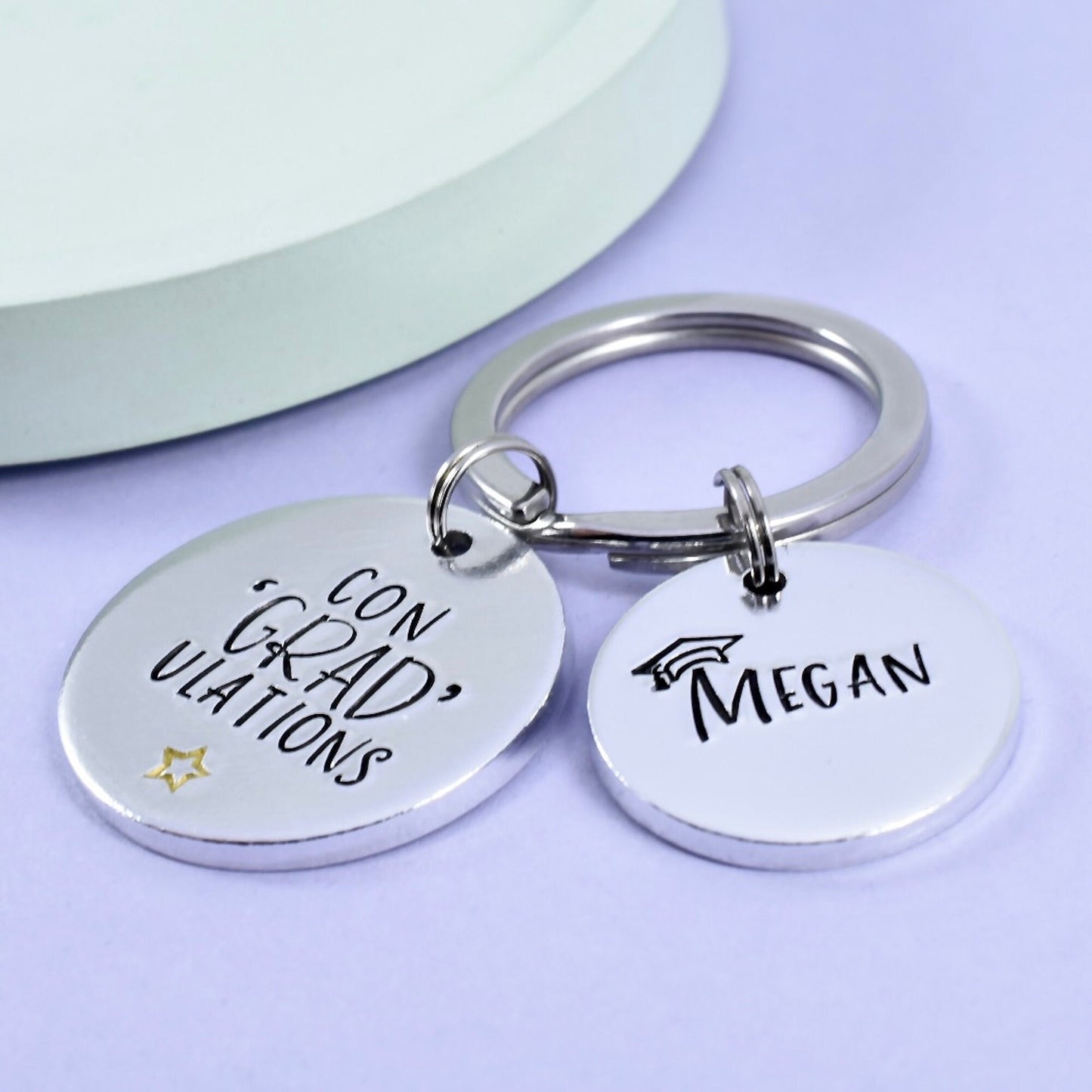 Con 'GRAD' ulations • Personalised Graduation Keyring • Graduation Gift • University Graduation Gift • Punny Graduation Key Ring