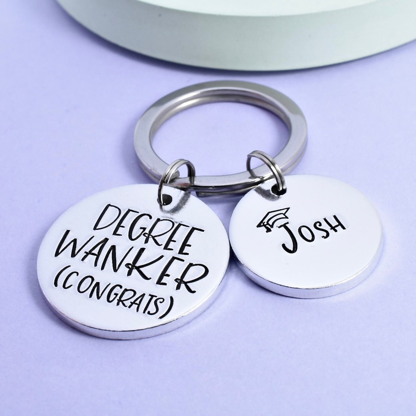 Degree Wanker • Personalised Graduation Keyring • Sweary Grad Gift • Offensive University Graduation Gift • Funny Graduation Key Ring