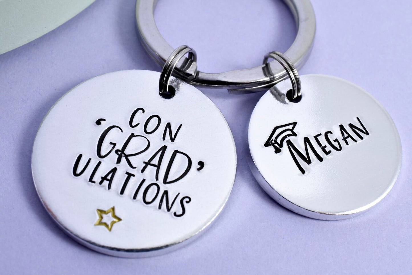 Con 'GRAD' ulations • Personalised Graduation Keyring • Graduation Gift • University Graduation Gift • Punny Graduation Key Ring