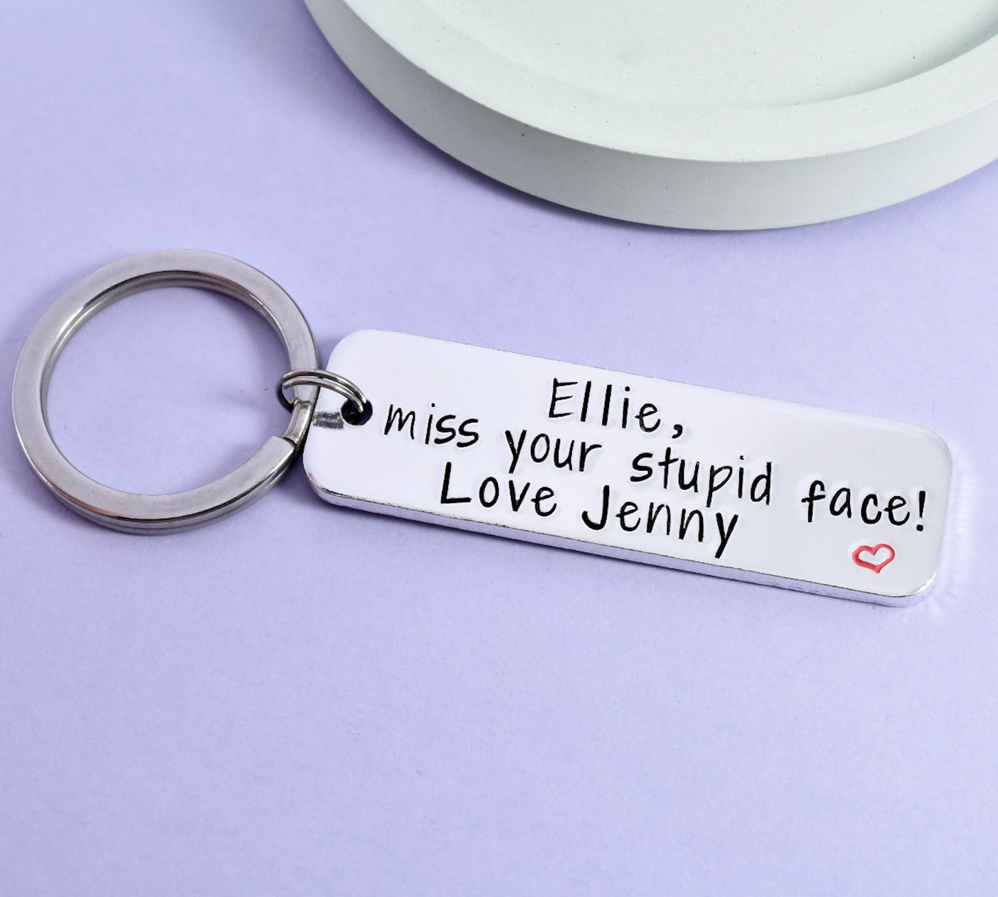Miss Your Stupid Face Keyring •  Personalised Long Distance Friendship/Relationship Key Chain • Going Away/Been Away Gift • Moving Away