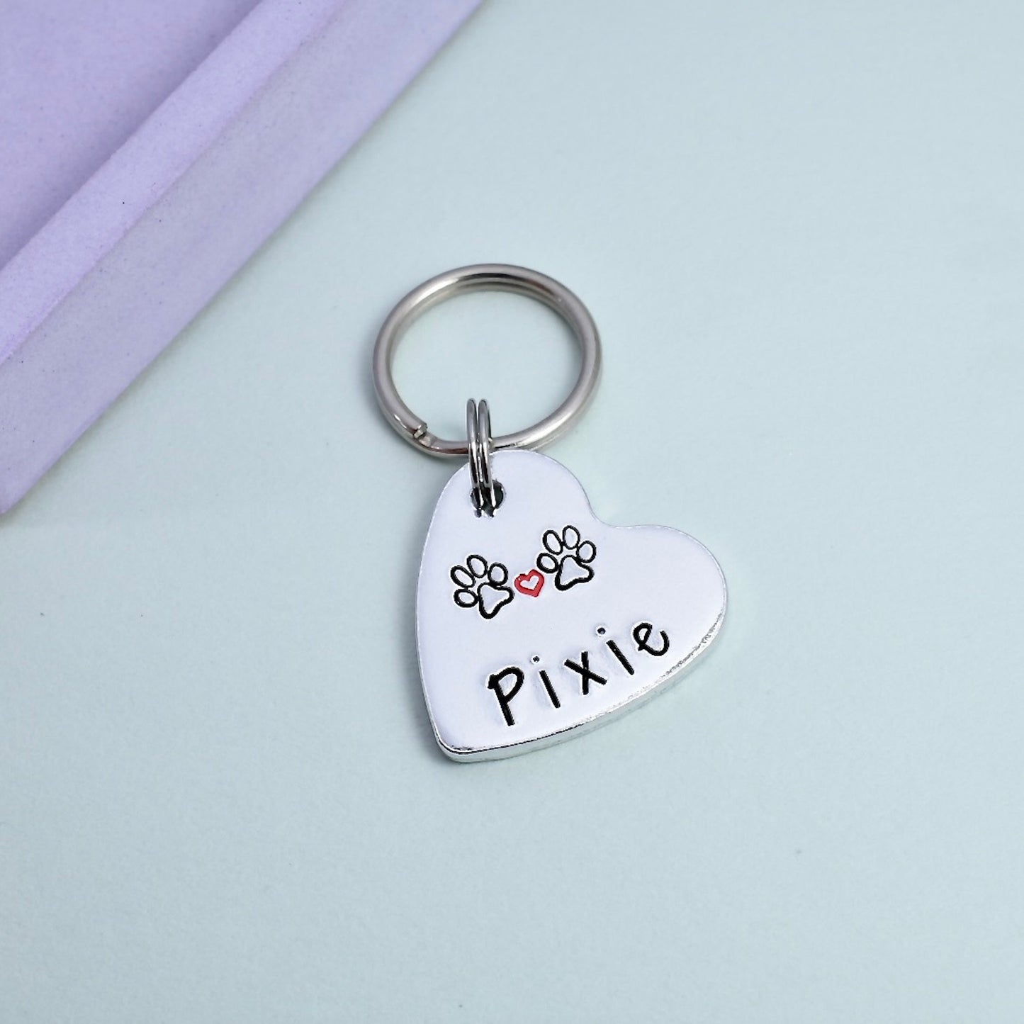 Pet Name Keyring • Personalised Key Ring With Pets Name • Dog's Name • Cat's Name • Pet Tag • Small Key Chain • Animal Tag