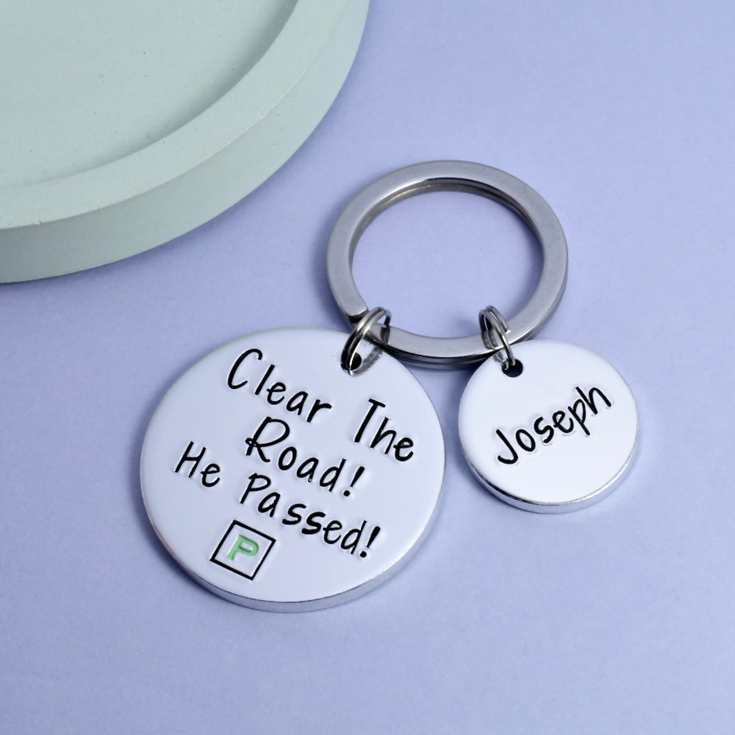 Personalised Keyring For New Driver • Clear The Road! He/She Passed! • Just Passed Gift • Passed Driving Test Gift • New Car • UK