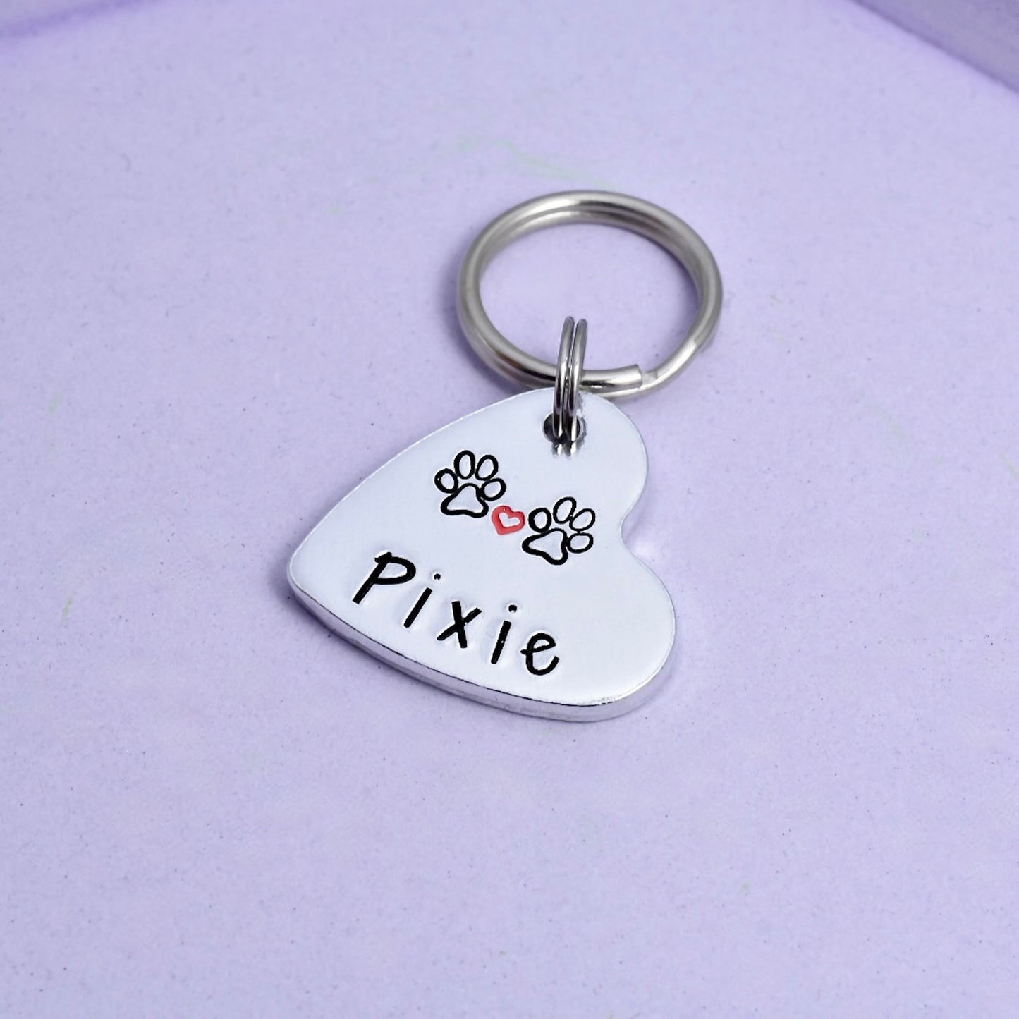 Pet Name Keyring • Personalised Key Ring With Pets Name • Dog's Name • Cat's Name • Pet Tag • Small Key Chain • Animal Tag