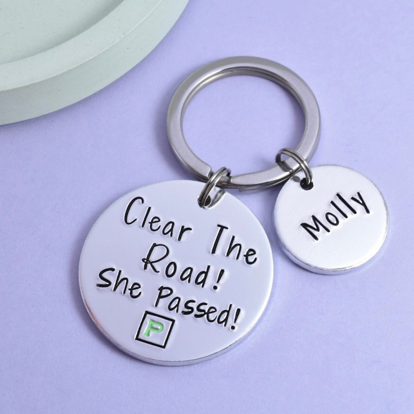 Personalised Keyring For New Driver • Clear The Road! He/She Passed! • Just Passed Gift • Passed Driving Test Gift • New Car • UK
