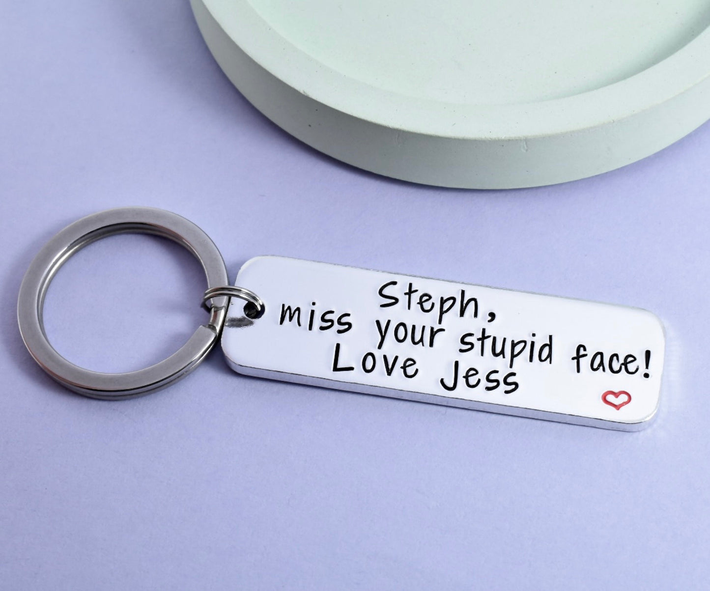 Miss Your Stupid Face Keyring •  Personalised Long Distance Friendship/Relationship Key Chain • Going Away/Been Away Gift • Moving Away