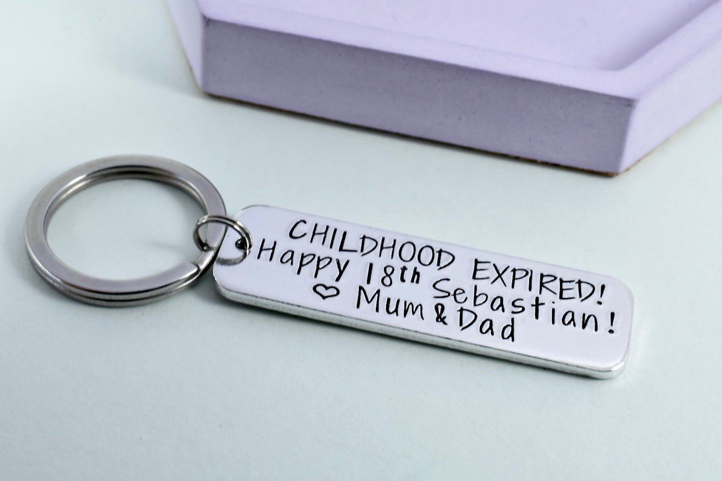 Childhood Expired Keyring • Happy 18th Key Ring • Funny Eighteenth Birthday Gift • Joke 18th Birthday Present • Personalised Gift