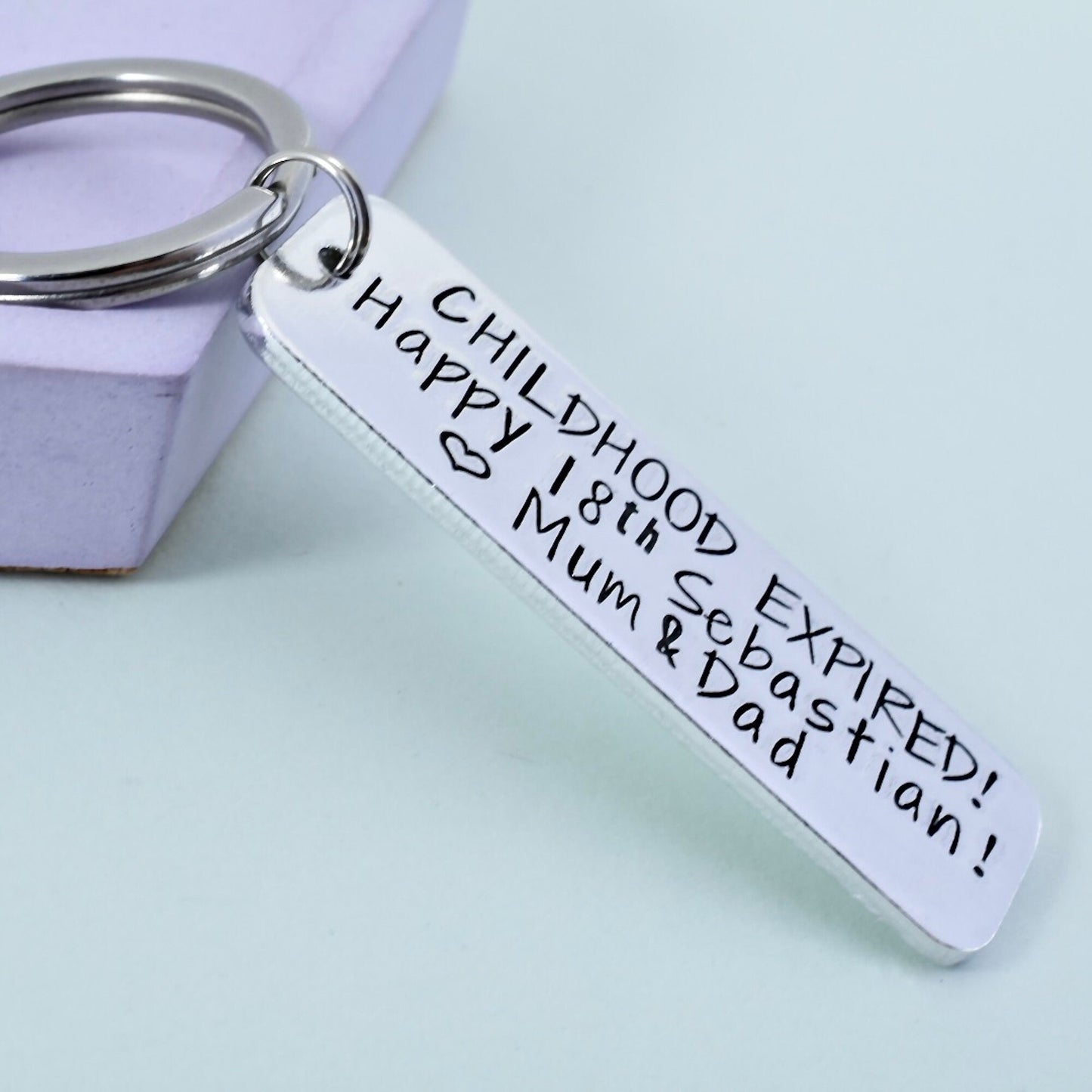 Childhood Expired Keyring • Happy 18th Key Ring • Funny Eighteenth Birthday Gift • Joke 18th Birthday Present • Personalised Gift