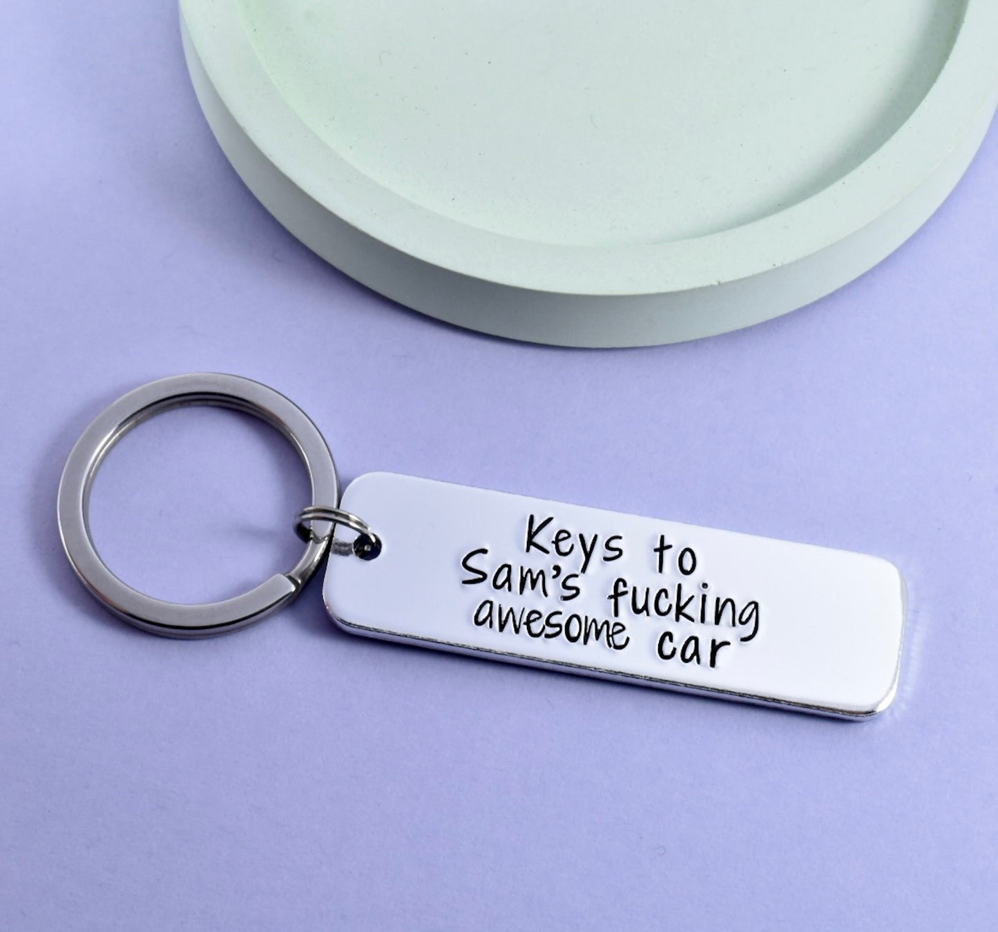Gift For Driver • Personalised Keyring With 'Keys to *name's fucking awesome van/motorbike/car/tractor etc' • Van Keys • Car Key Ring