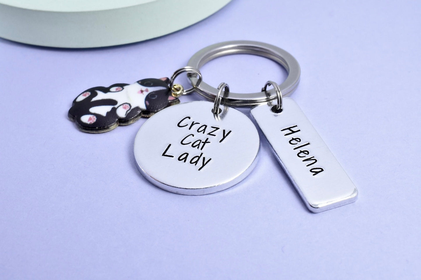 Crazy Cat Lady Keyring • Personalised Cat Lover Key Chain • Funny Cat Fan Gift • Cat Owner Gift • Cat Breed Charms