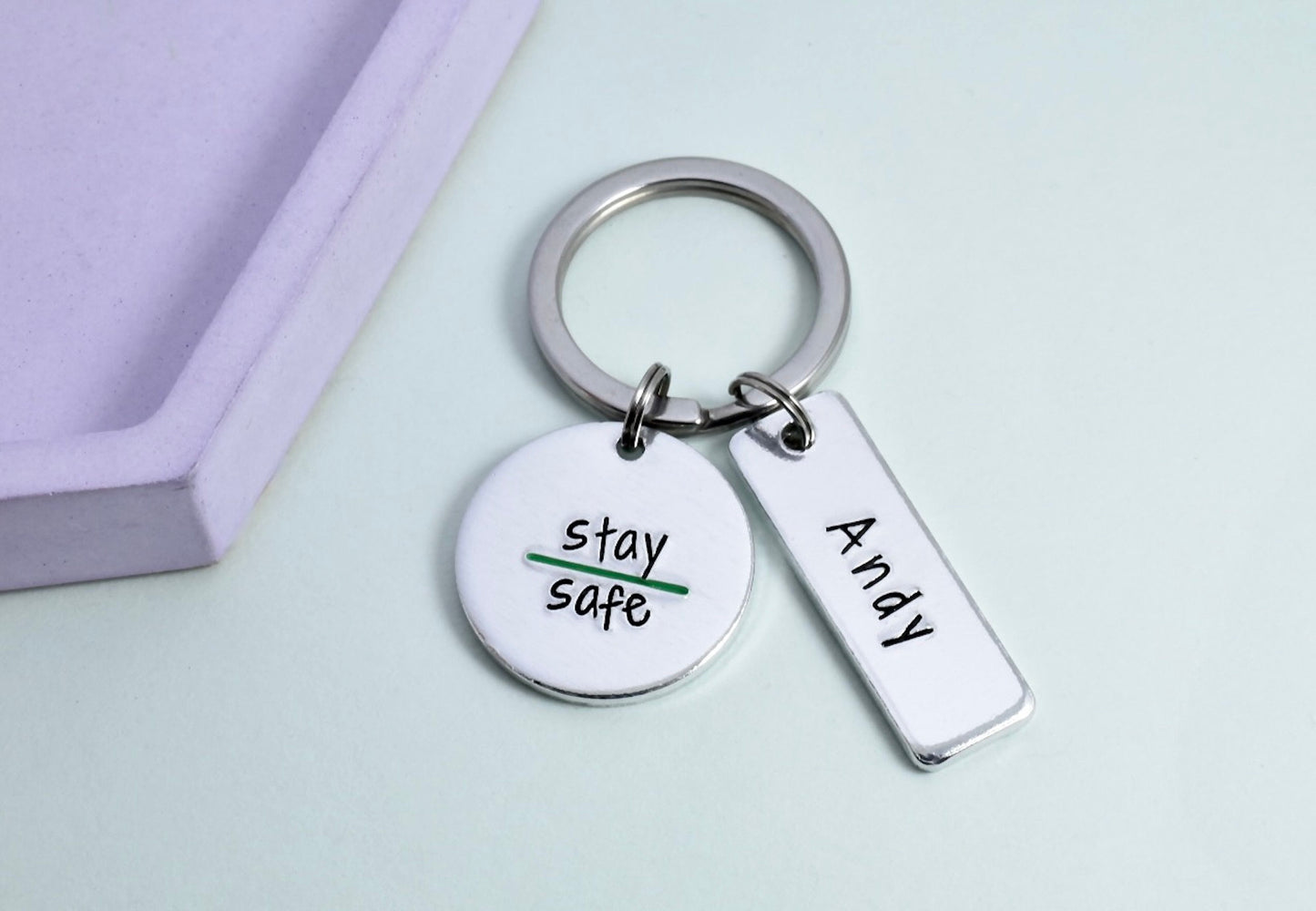 Thin Green Line Keyring • Paramedic Gift • Personalised Medic Gift • Stay Safe • First Responders Gift • Small Key Ring