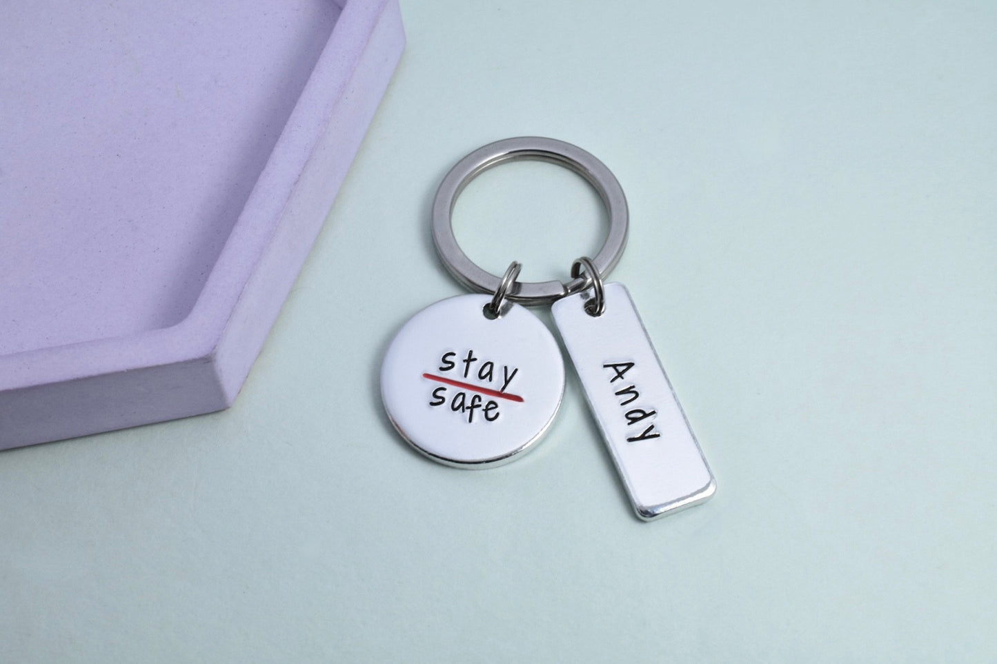 Thin Red Line Keyring • Firefighter  Gift • Personalised Fire and Rescue Gift • Stay Safe • First Responder Gift • Fireman • Firewoman